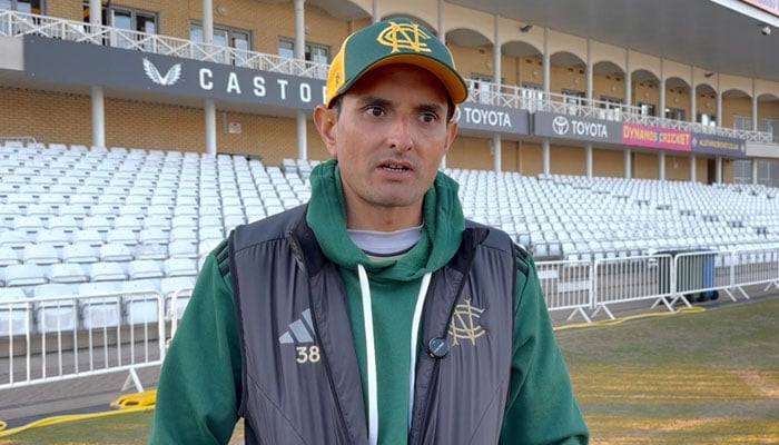 Pakistani pacer Mohammad Abbas speaking to Geo News at Trent Bridge, Nottingham. — Reporter