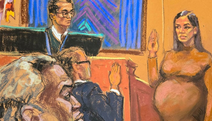 Cassies courtroom sketch. REUTERS/Jane