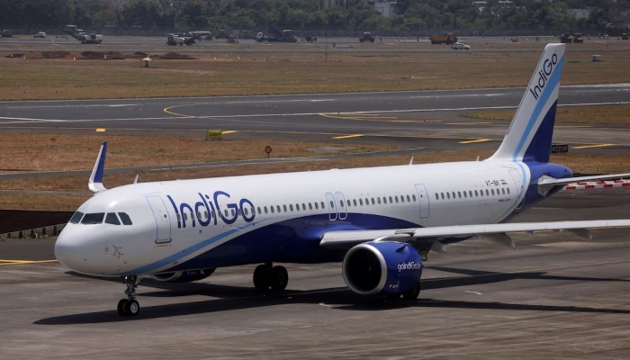 An IndiGo airlines passenger aircraft taxis on the tarmac at Chhatrapati Shivaji International airport in Mumbai, India, May 29, 2023. — Reuters
