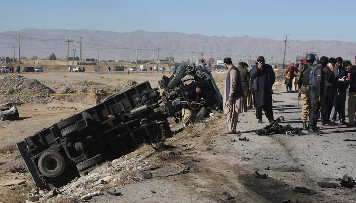 Police personnel can be seen at the site of a blast in Quetta in this file image. — Reuters