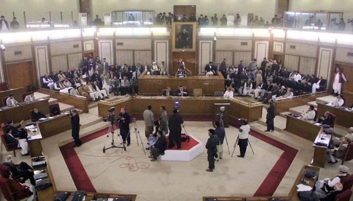 A view of the Balochistan Assembly in Quetta on February 28, 2024. — PPI