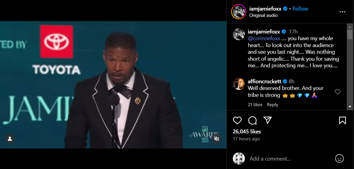 Jamie Foxx shares honest view on his daughters