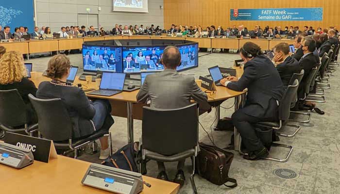 Government delegates and partner organisations from across the world attend the final day of the FATF plenary in Paris. — X/@FATFNews