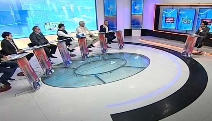 Panellists of Geo News programme Great Debate to discuss federal budget on June 15, 2025. — Screengrab via Geo News