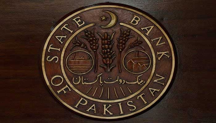 A logo of the State Bank of Pakistan is pictured on a reception desk at the head office in Karachi, Pakistan July 16, 2019. — Reuters