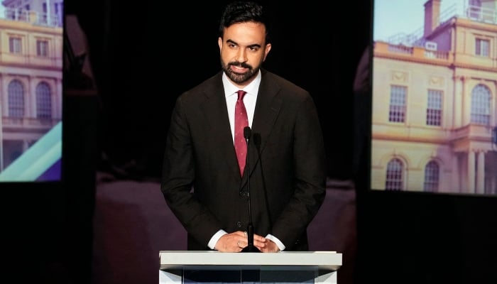 Assemblyman Zohran Mamdani speaks during the New York City Democratic Mayoral Primary Debate at the John Jay College of Criminal Justice in the Gerald W Lynch Theater on June 12, 2025 in New York City, US. — AFP