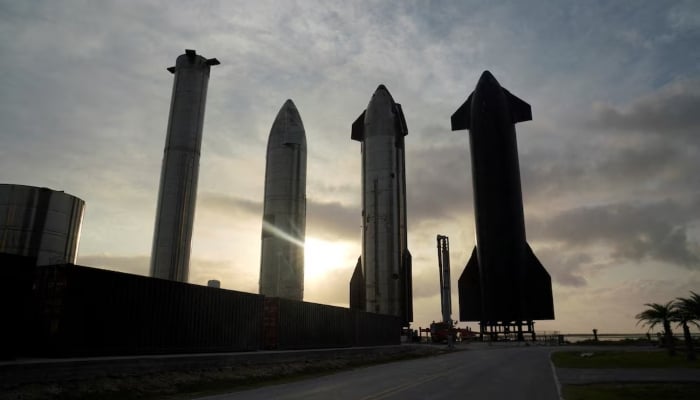 Starship prototypes are pictured at the SpaceX South Texas launch site in Brownsville, Texas, US, May 22, 2022. — Reuters