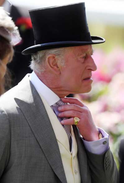 King Charles looks uncomfortable in sweltering heat