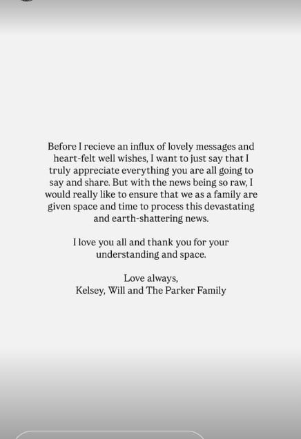 Kelsey Parker mourns loss of third child with emotional poem