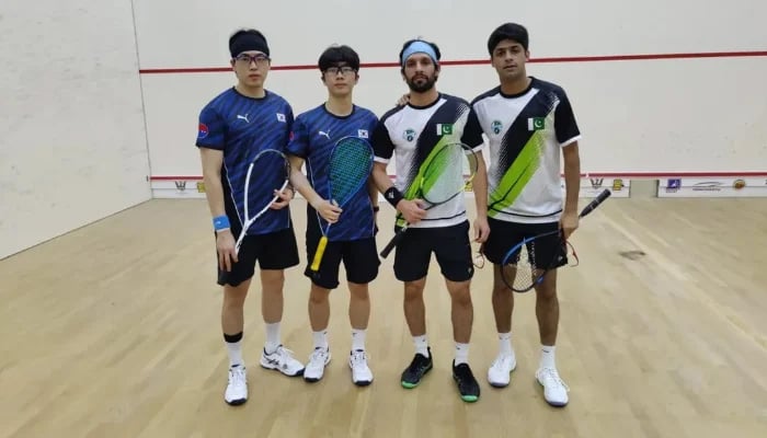 Pakistan duo of Noor Zaman and Nasir Iqbal reaches semifinal round of the Asian Doubles Squash Championship after beating Korea in Kuching, Malaysia on June 24, 2025. - Instagram/pakistansquashfederation