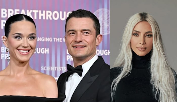 Photo: Orlando Bloom mingles with Kim Kardashian at Jeff Bezos wedding post Katy Perry split