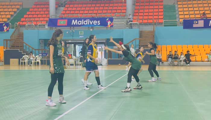 Pakistani players in action against South Korea during the Asian Youth Girls Netball Championship at Jeonju, South Korea, on June 29, 2025. — Reporter