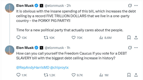 Musk blasts Trumps insane $5tn splurge, floats people-first party