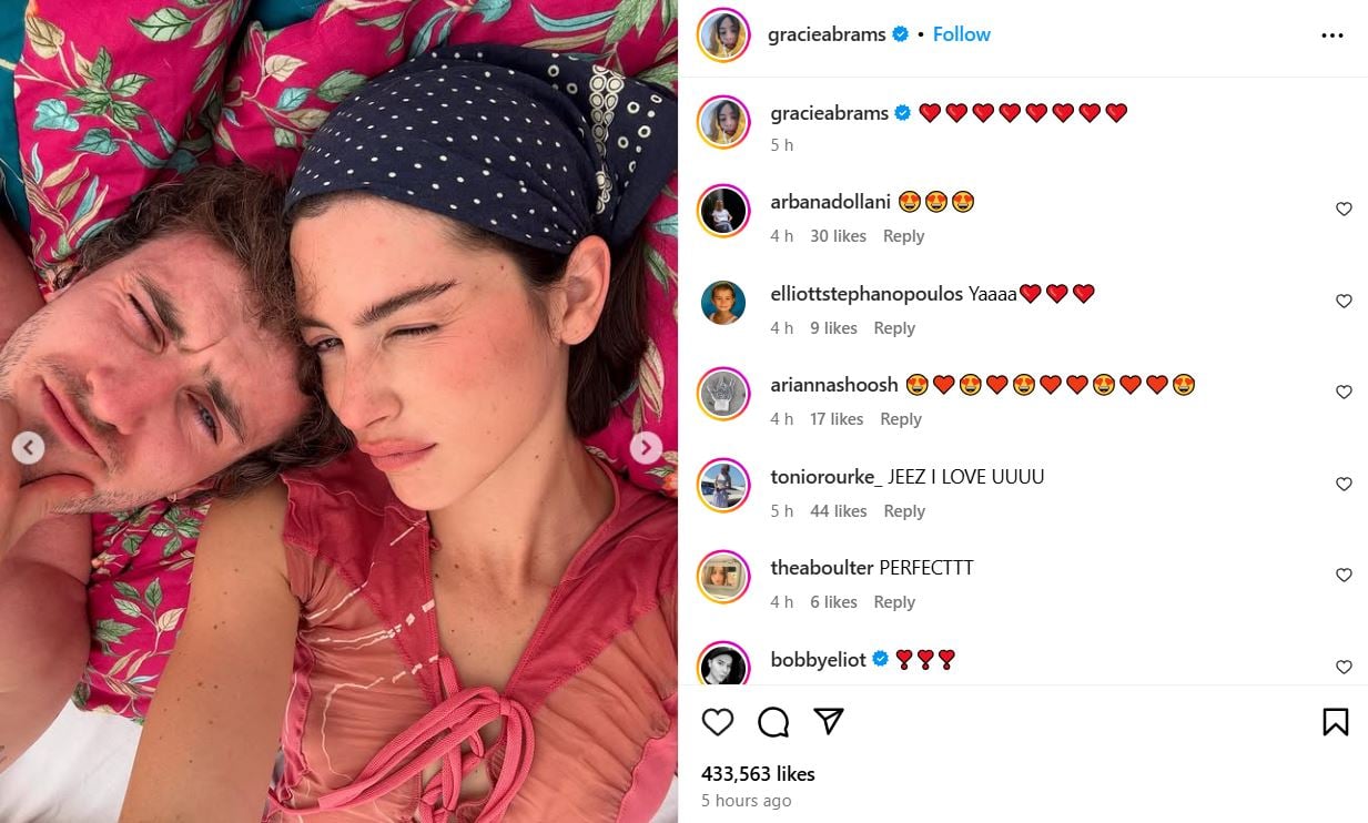 Gracie Abrams posts loved up snaps with Paul Mescal