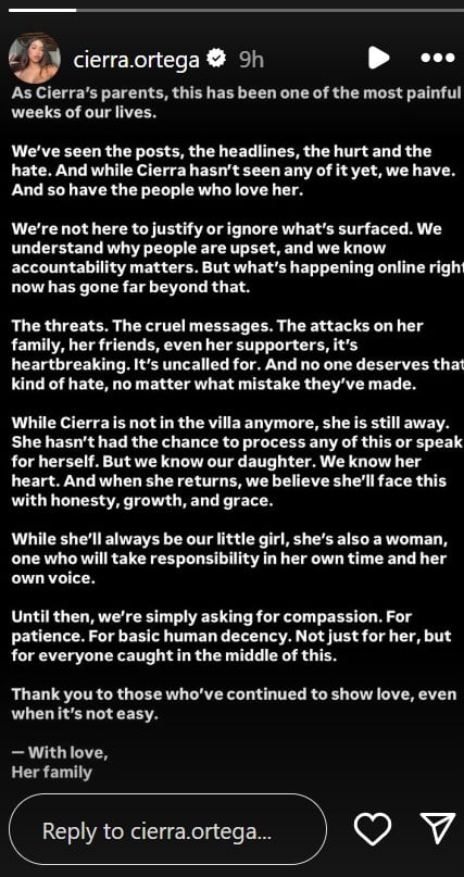 Cierra Ortegas real reason to leave Love Island USA revealed