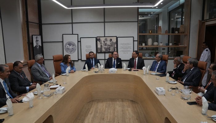 Overseas Investors Chamber of Commerce and Industry (OICCI) hosts Finance Minister Muhammad Aurangzeb for high-level dialogue in Karachi, July 14, 2025. —  OICCI