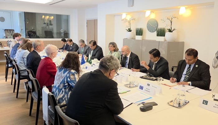 Foreign Secretary, Ambassador Amna Baloch led Pakistans delegation at the 10th Pakistan–EU Political Dialogue in Brussels on July 17, 2025. — X@ForeignOfficePk