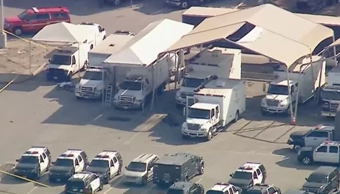 An area where an explosion took place at a Los Angeles County Sheriffs Departments Biscailuz Center Academy Training facility is sealed off in east Los Angeles, California, US on July 18, 2025 in a still image from video. — Reuters