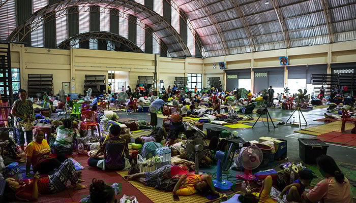 People rest inside a shelter, after Thailand and Cambodia exchanged heavy artillery in Surin, Thailand on July 25, 2025. — Reuters