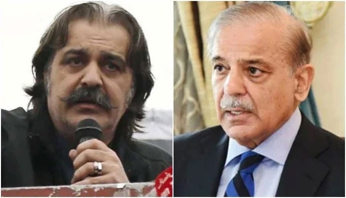 Khyber Pakhtunkhwa Chief Minister Ali Amin Gandapur and Prime Minister Shehbaz Sharif. — PPI/Online/File