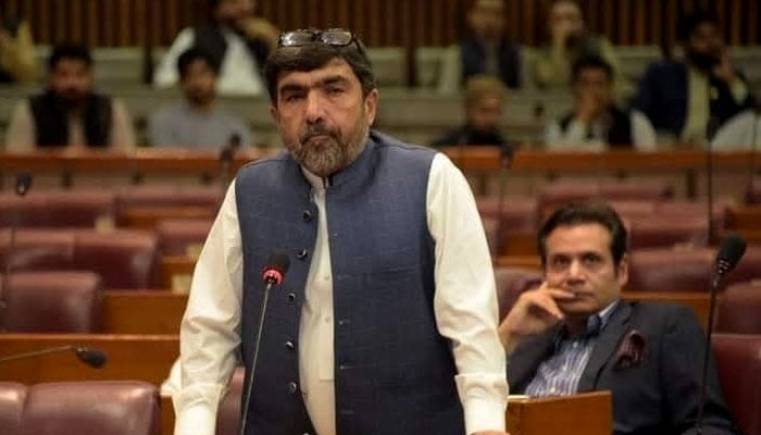 MNA Abdul Latif Chitrali addresses NA session in this undated picture. — Facebook/Abdul Latif Chitrali