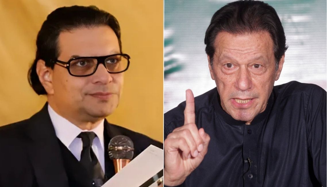 Pakistan Tehreek-e-Insaf (PTI) leader Salman Akram Raja (left) and former prime minister Imran Khan. — Facebook/Reuters/@SalmanAkramRaja