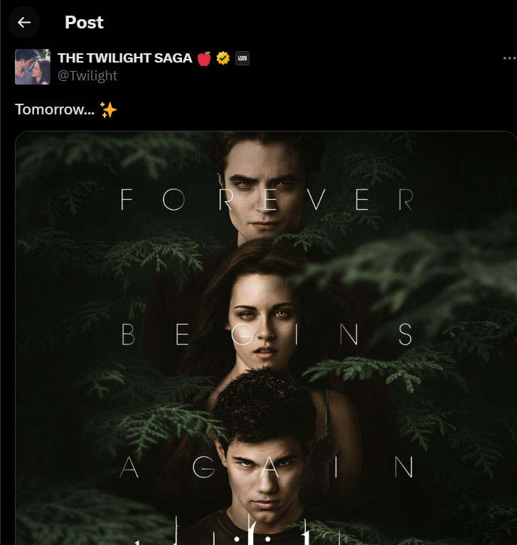 Twilight new post raises curious questions