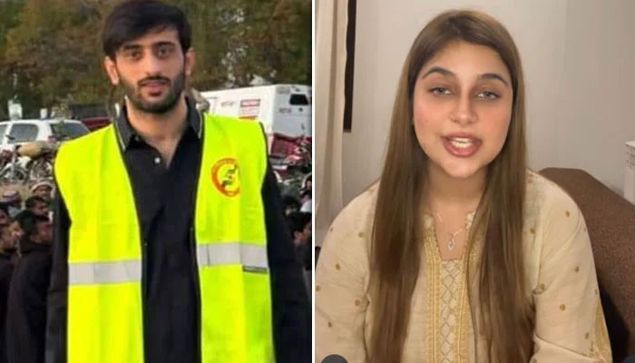 This collage shows social media influencer Samiya Hijab and Hassan Zahid, who is accused of attempting abduction. — Instagram/@_samiyashianz_