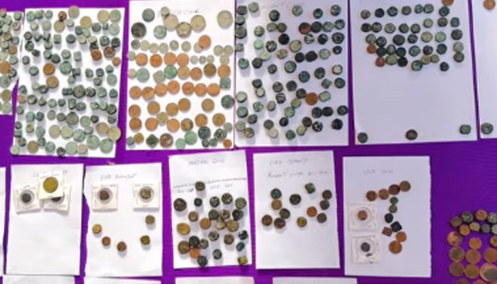 Coins originating from the Arab world, Central Asia, China, and Khorasan. — Screengrab via Geo News