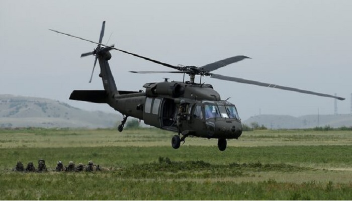 US UH-60 Black Hawk helicopter flies during an opening ceremony of the NATO-led military exercises Noble Partner 2018 at Vaziani military base outside Tbilisi, Georgia, US, August 1, 2018. —Reuters
