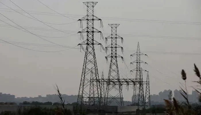A power transmission tower in Karachi on January 24, 2023. — Reuters