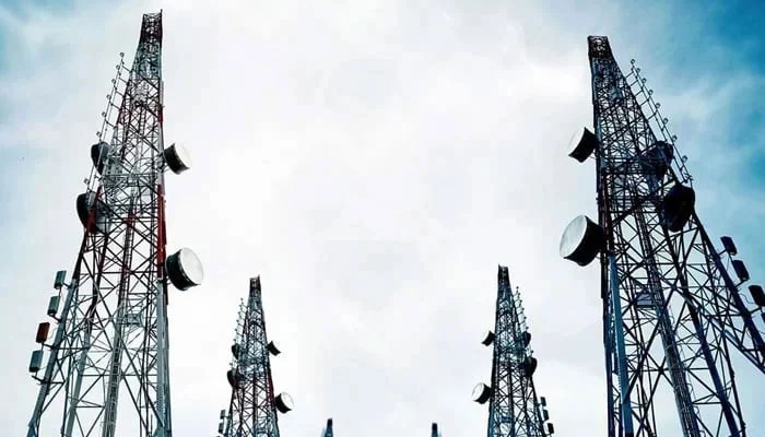 This image shows mobile phone connection towers. — AFP/File