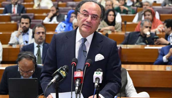 Finance Minister Muhammad Aurangzeb is presenting federal budget for fiscal year 2025-26 in National Assembly on June 10, 2025. — National Assembly of Pakistan