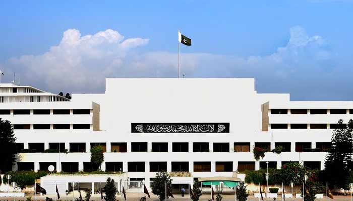 A general view of the Parliament House building in Islamabad. — X/NAofPakistan
