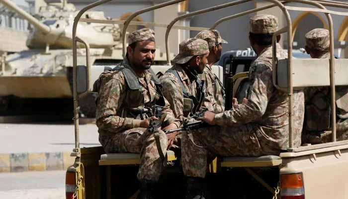 Pakistan Army personnel can be seen patrolling in this undated image. — Reuters