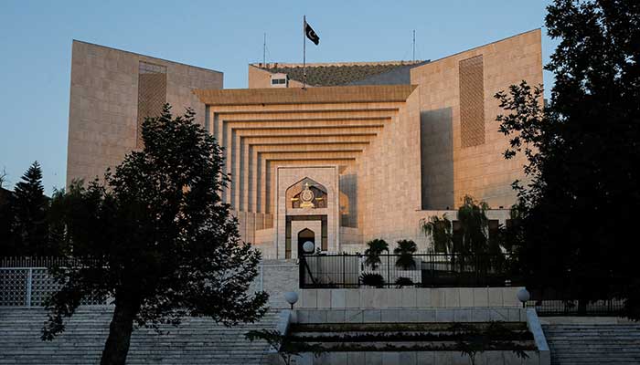 A view of the Supreme Court building during sunset hours in Islamabad, October 3, 2023. — Reuters