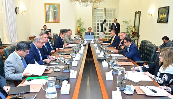 Prime Minister Shehbaz Sharif chairs high-level meeting of federal ministers and NDMA officials on November 19, 2025. — APP