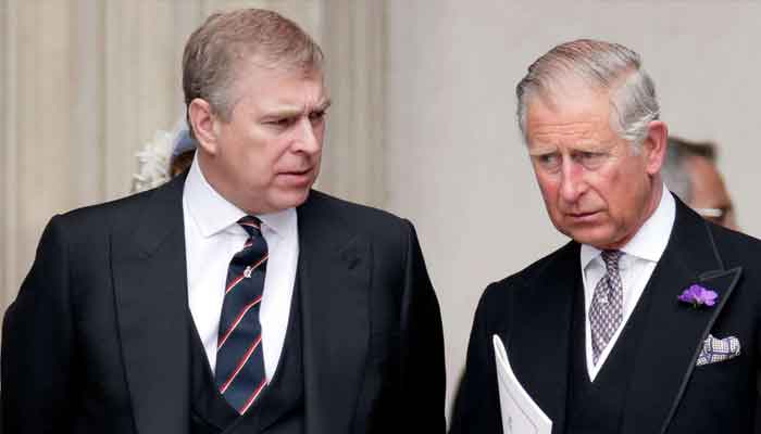 King Charles with his brother Andrew Mountbatten Windsor