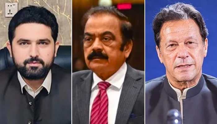The collage of photos show (left) KP Chief Minister Sohail Afridi, PML-N leader Rana Sanaullah and PTI founder Imran Khan. — Facebook@ImMuhammadSohailAfridi/X@NAofPakistan/Instagram@ptiofficial/