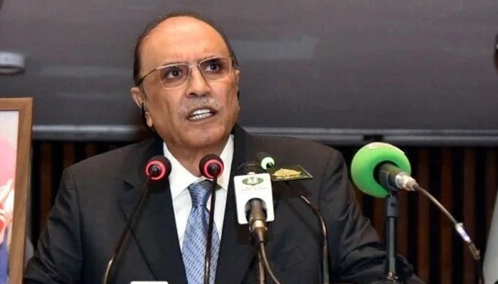President Asif Ali Zardari addresses a soint session of parliament in Islamabad. — PID/File