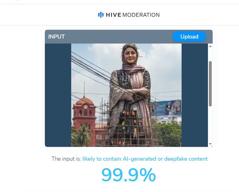 Hive Moderation found that the video was likely generated using AI tools.