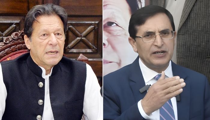 PTI founder Imran Khan (left) and and PTI Chairman Barrister Gohar Ali Khan. — NNI/Online