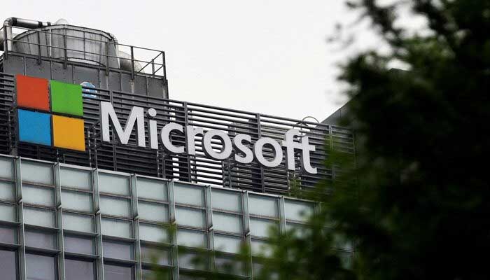 Logo of Microsoft is pictured on its office building on May 25, 2023. — Reuters
