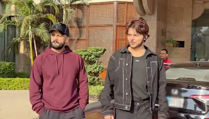 YouTuber Rajab Butt (left) and Nadeem Naniwala are seen in this undated image. —Instagram@nadeemmubarakofficial