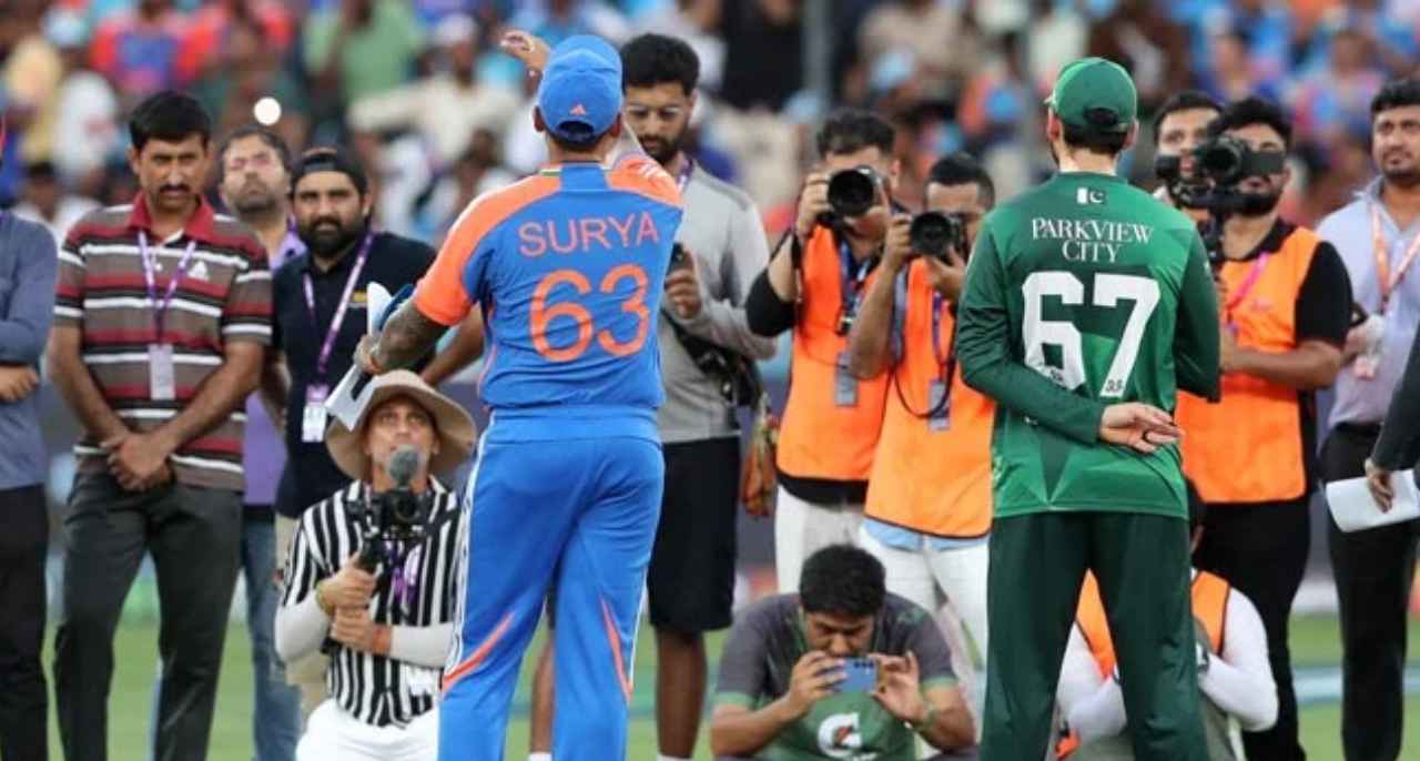 Indias Suryakumar Yadav and Pakistans Salman Agha during the coin toss at Asia Cup match on September 14, 2025. — Reuters