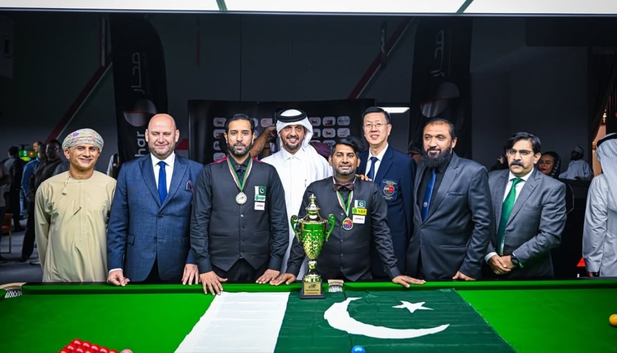 Winners and officials pose for a photo after the conclusion of the Oman World Cup of Men and Team Snooker 2025. — Instagram/@ibsf.media
