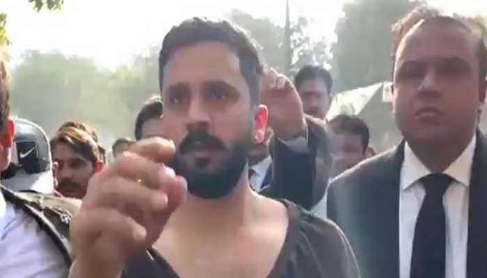 YouTube Rajab Butt pictured during his appearance at additional district and sessions court central, in Karachi on December 29, 2025. — Geo News