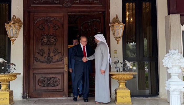 Nawaz Sharif in Dubai.— Reporter