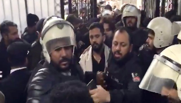 Rajab Butt appears before court in Lahore on January 6, 2025. — X/@ghazanfarabbass