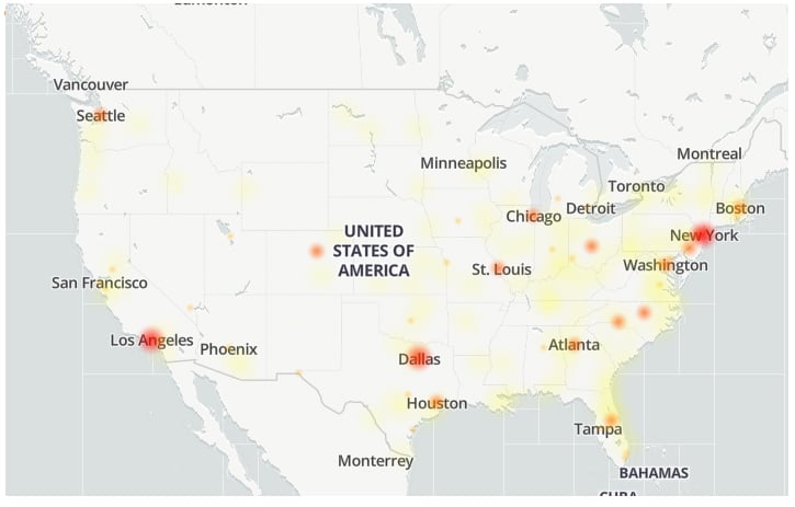 — Screengrab via Downdetector